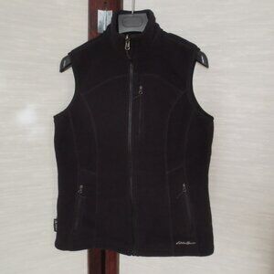 Eddie Bauer Polartec Quality Black Fleece Layering Camping Hiking Climbing Vest